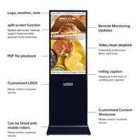 Afficheur publicitaire numérique sur pied en aluminium LaimiTouch 55 pouces Android 11 1920x1080 haute luminosité