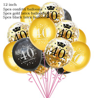 Ballons multicolores dorés, joyeux 50e 30e anniversaire, décoration de fête, ballons gonflables, ballons transparents d'anniversaire