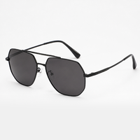 Lunettes de soleil carrées unisexes, monture en métal à double pont, verres UV400, protection UV longue durée, lunettes de soleil tendance, OEM
