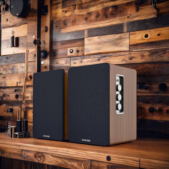 Customized 60W 3-Way HI-FI Wood Tube Amplifier System with Super Bass and Active Vofull HI-FI Bookshelf Speakers