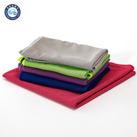 Serviette rafraîchissante 2 pièces, couleur unie, séchage rapide, tissu en maille respirant pour la course à pied, la randonnée et la salle de sport en extérieur