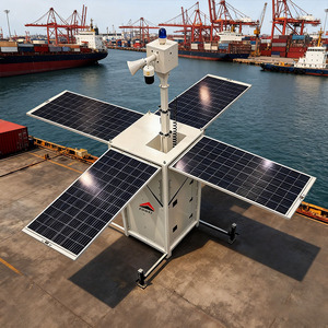 Tour de panneaux solaires mobiles étanche avec 4 panneaux solaires de 350W pour chantier de construction et parking extérieur - Product Image 2