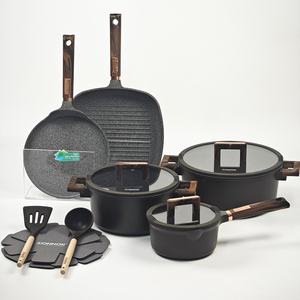 Donnor Lot de 13 casseroles en métal antiadhésif Best-seller Jili Marmite à soupe moderne Poêle à frire Assiette carrée <span class=keywords><strong>Pizza</strong></span> transfrontalière Durable - Product Image 4
