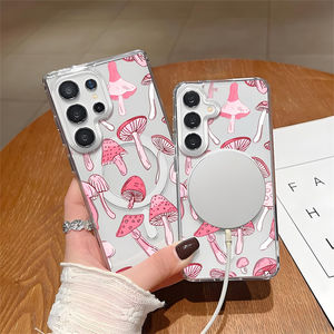 Caldo-vendita per Samsung S25 custodia magnetica per telefono S23 Anti-goccia <span class=keywords><strong>Cover</strong></span> protettiva S24 Plus rosa fungo <span class=keywords><strong>S22</strong></span> <span class=keywords><strong>trasparente</strong></span> - Product Image 2