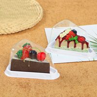 Boîtes à gâteaux triangulaires transparentes en gros, contenants en plastique pour desserts, mousse, tranches de gâteaux, pour boulangerie, café, entreprise