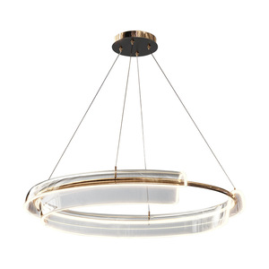 Lustre circulaire LED de luxe postmoderne pour salon, salle à manger minimaliste nordique, éclairage tendance et élégant, lampes suspendues - Product Image 3