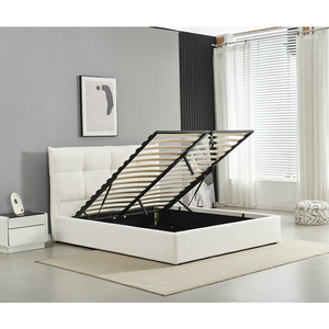 Cama de Lujo Tamaño King, Juego de Muebles de Dormitorio para Hotel, Camas Tapizadas de Lujo, Camas Dobles de Tela, Cama Moderna y Suave - Product Image 1