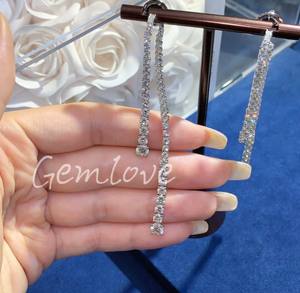 ต่างหูเพชรสำหรับผู้หญิงขนาด9K/14K/18K ดีไซน์เครื่องประดับแฟชั่นอินเทรนด์ได้รับการรับรองจากอีจีไอทอง9K/14K - Product Image 4