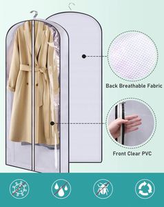 Housses de vêtements suspendues avec poche en PVC transparent à soufflet pour vêtements de nuit - Product Image 4