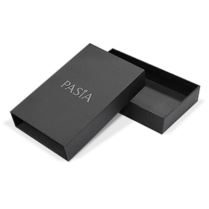 Tùy Chỉnh In Ấn Logo Màu Đen Cứng Nhắc Trượt Ngăn Kéo Bao Bì Hộp Sang Trọng Món Quà Màu Đen Kết Cấu Hộp Giấy Với Bọt Chèn - Product Image 4