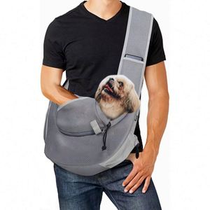 Échantillon Gratuit : Sac de Transport pour Chien, Petit Sac à Bandoulière pour Animaux de Compagnie, pour Chiens et Chats de Petite Taille, Voyage Mains Libres, Sac à Main pour Chiots, Sac en Maille, Gris Mignon - Product Image 1
