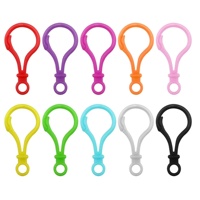 PE946 fermoir mousqueton en plastique multicolore porte-clés pince à lanière fermoirs de sac à dos bricolage à la main bijoux pour enfants composants de résultats