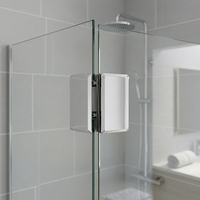 KEZE Charnière d'angle moderne en laiton à visser pour porte de douche en verre sans cadre, quincaillerie de salle de bain, garantie 3 ans