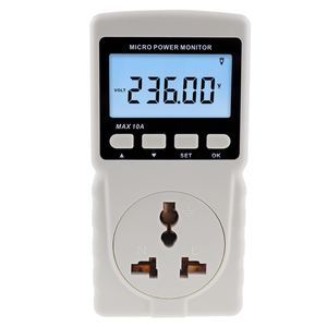 Compteur de puissance numérique, wattmètre, design prise murale, mesure de la consommation d'énergie, tension, courant, électricité - Product Image 1