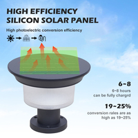 Lampe de colonne extérieure de haute qualité, zone d'éclairage large, recloser 30w, faible consommation d'énergie, lumière solaire de jardin