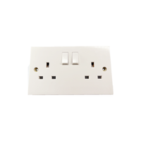 Interruptor de pared de alta calidad para el hogar, enchufe de pared británico de baquelita, doble Polo individual, 13A, 2 entradas, eléctrico, interruptor blanco