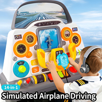 Jouet éducatif multifonctionnel pour bébé, simulation de cockpit d'avion, expérience de pilotage, jouets d'avion avec son et lumière