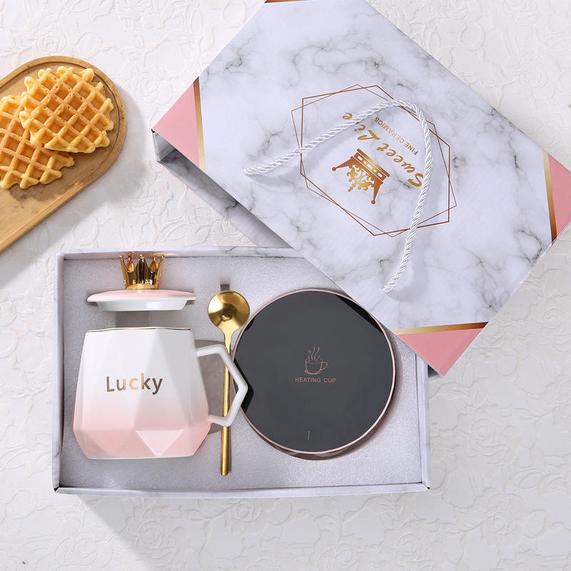 Lucky Pink Gradient Diamond Cup-[Upgrade Thermal Cup Pad Gift Box]