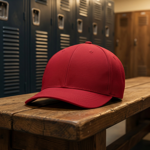 Unisex Red 6-Panel Baseball Cap 100% Polyester Mesh Fitted Casual <b>Hat</b> for Adults Spring <b>Summer</b> Solid Color - Product Image 5