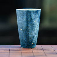Tasse à thé artisanale en céramique gris-bleu et rouge silex, style chinois, pour maître de la théière, tasse individuelle pratique pour la maison et le bureau