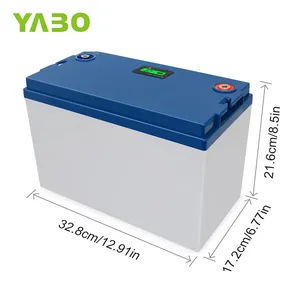 Yabo แบตเตอรี่ LiFePO4 12V 24V 36V 48V 24Ah 60Ah 50Ah 36Ah 200Ah 150Ah 100Ah 300Ah แบตเตอรี่ลิเธียมไอออน12V