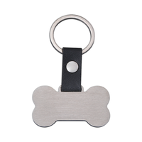 Porte-clés en cuir en forme d'os Ywyougang, étiquette d'identification pour animaux de compagnie gravée sur mesure, porte-clés en acier inoxydable pour animaux de compagnie, cadeau pour les amoureux des animaux