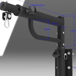 Support mural rotatif et rétractable pour sac de frappe, hauteur réglable, support en métal pour sac de boxe 450-700 mm - Product Image 1