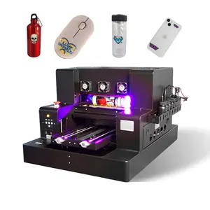 UV-Flach bett druckmaschine A3 UV-Tinten drucker für Kunststoff-Telefon hülle Holz Acryl Metall zylinder PVC ID-Karte UV-Drucker