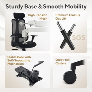 Silla Ergonómica de Malla Multifuncional de Diseño Contemporáneo al por Mayor, Silla de Oficina Giratoria Cómoda y Práctica para Personal - Product Image 6