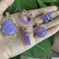 Nouvelle Collection 2024 Bijoux de Mode Guangzhou Collier Pendentif en Jade Lavande Véritable Pierre Naturelle Fine Anti-ternissement Style Mexicain