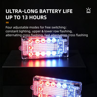 Luz Estroboscópica LED Roja-Azul de 350mAh, 8Hz, Recargable por USB, con Clip, Lámpara de Advertencia para Seguridad Vial y Patrullaje