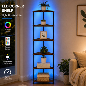 <b>Corner</b> <b>Storage</b> Cabinet 6 Tier Triangular Shelving <b>Unit</b> For Living Room Bedroom Vertical Space Saving Display Rack - Product Image 5
