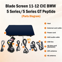 Pantalla de Navegación HD Estilo Blade de 12.3 Pulgadas para BMW Serie 5 CIC 2011 2012, CarPlay Inalámbrico y Android Auto, Control por Voz Bluetooth