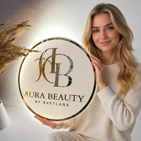 Insegna LED Personalizzata per Aziende, Logo 3D Retroilluminato per Boutique, Salone di Bellezza, Spa, Decorazione Murale, Segnaletica Aziendale