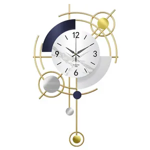 Светлые роскошные бесшумные креативные настенные металлические часы ручной работы для гостиной, кровати, прихожей, настенные подвесные