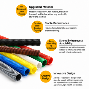 Tubería de PVC Corrugada para Cableado Eléctrico, Resistente al Fuego, Impermeable y al Aceite, para Protección de Cables en Interiores y Exteriores - Product Image 3