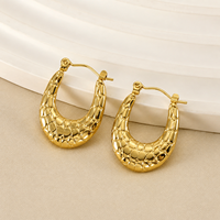 Boucles d'oreilles minimalistes pour femmes en acier inoxydable plaqué or 18 carats PVD, étanches, résistantes au ternissement, hypoallergéniques, OEM ODM, vente en gros, cadeaux
