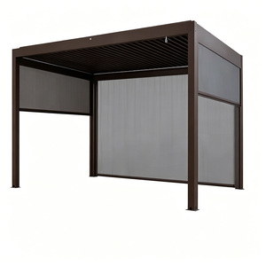Pérgola de Aluminio Negro Mate con Rejillas, Estructura de Sombra para Patio Exterior Resistente a la Intemperie, para una Vida Elegante en el Patio Trasero - Product Image 1