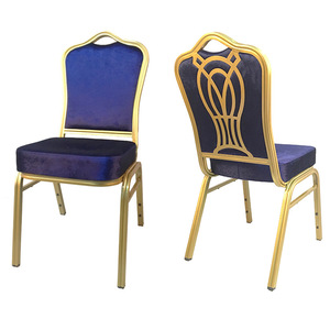 Cadeira de Banquete para Hotel de Luxo de Alta Qualidade, Empilhável, em Metal, com Encosto Floral para Casamentos - Product Image 5