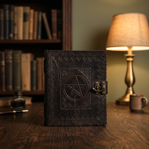 Diario Mini Triquetra de Cuero Genuino Hecho a Mano, Libro de Hechizos Clásico, 80 Hojas, Regalo con Lápiz, Cuaderno de Viaje en Blanco para Hombres y Mujeres - Product Image 3