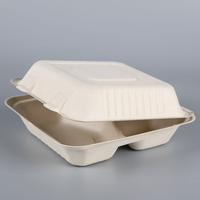 Boîte à lunch jetable de 8 "* 8" boîte à hamburger en bagasse emballage de fast-food de canne à sucre à vendre