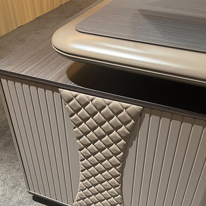 โต๊ะทำงานคอมพิวเตอร์2.8ม. พร้อมแผงด้านหน้าทำจากหนัง PU รายละเอียดเฟอร์นิเจอร์สำนักงาน - Product Image 3