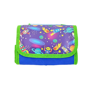 Bolsa de Almuerzo de Cuero <span class=keywords><strong>Framan</strong></span>, Aislada, a Prueba de Fugas, Suave y Moderna, con Nombres, Diseño Plegable, Patrón de Espacio y Robots - Product Image 1