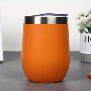 Gobelet à café à double paroi avec impression de logo personnalisé, réutilisable, en forme d'œuf, en acier inoxydable, avec couvercle - Product Image 3