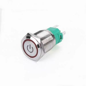 Interrupteurs à <span class=keywords><strong>bouton</strong></span>-poussoir métalliques auto-bloquants miniatures ronds de 12 mm, étanches IP65, accessoires pour moto, 5A 250V - Product Image 5