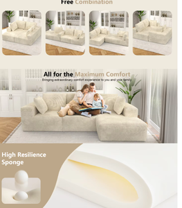 Canapé modulaire deux places en velours moderne avec rembourrage en éponge, ensemble de canapés sectionnels en tissu <span class=keywords><strong>pour</strong></span> <span class=keywords><strong>salon</strong></span> - Product Image 4