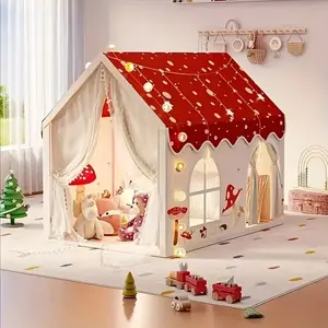 Tienda de Campaña Infantil <span class=keywords><strong>con</strong></span> Diseño de Hongo, Tienda de Campaña de Princesa Roja y Blanca, Tienda de Campaña de Cuento de Hadas para Niñas Pequeñas - Product Image 1