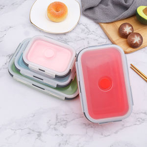 <span class=keywords><strong>กล่อง</strong></span>เบนโตะซิลิโคนเกรดอาหาร4แพ็คแบบพับได้ฝาปิดช่องเดียวเข้าไมโครเวฟได้<span class=keywords><strong>ส</strong></span>ำหรับเก็บอาหาร - Product Image 4