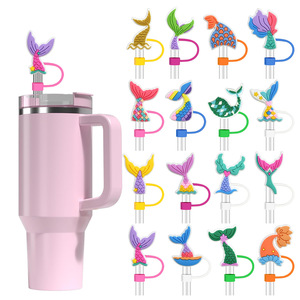Adornos de PVC para Pajitas con Forma de Cola de Sirena, 6-8 mm, Bolsa de OPP Incluida, Accesorios para <span class=keywords><strong>Bar</strong></span>, Pajitas para Beber - Product Image 1