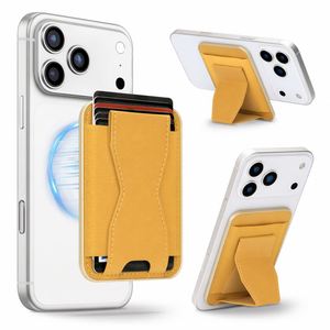 Cartera MagSafe de Cuero PU Premium con Laterales Elásticos, Alta Capacidad para 5-10 Tarjetas, Soporte Plegable Multiángulo para Teléfono - Product Image 1